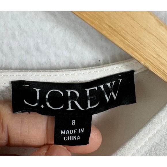 J.crew Shirred-waist top in viscose crepe ivory‎ money sz 8 - Picture 3 of 8